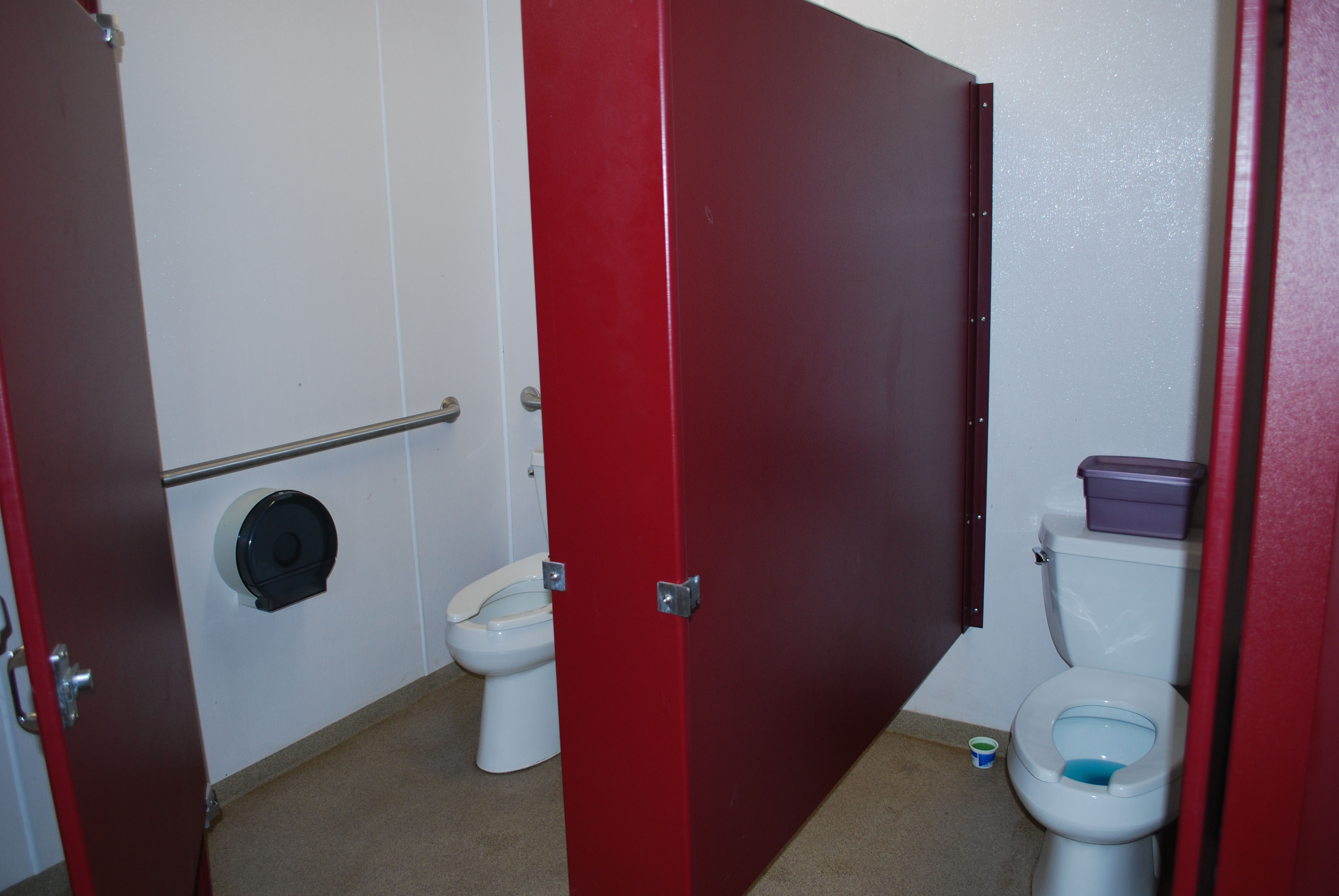 Hester restroom with stalls