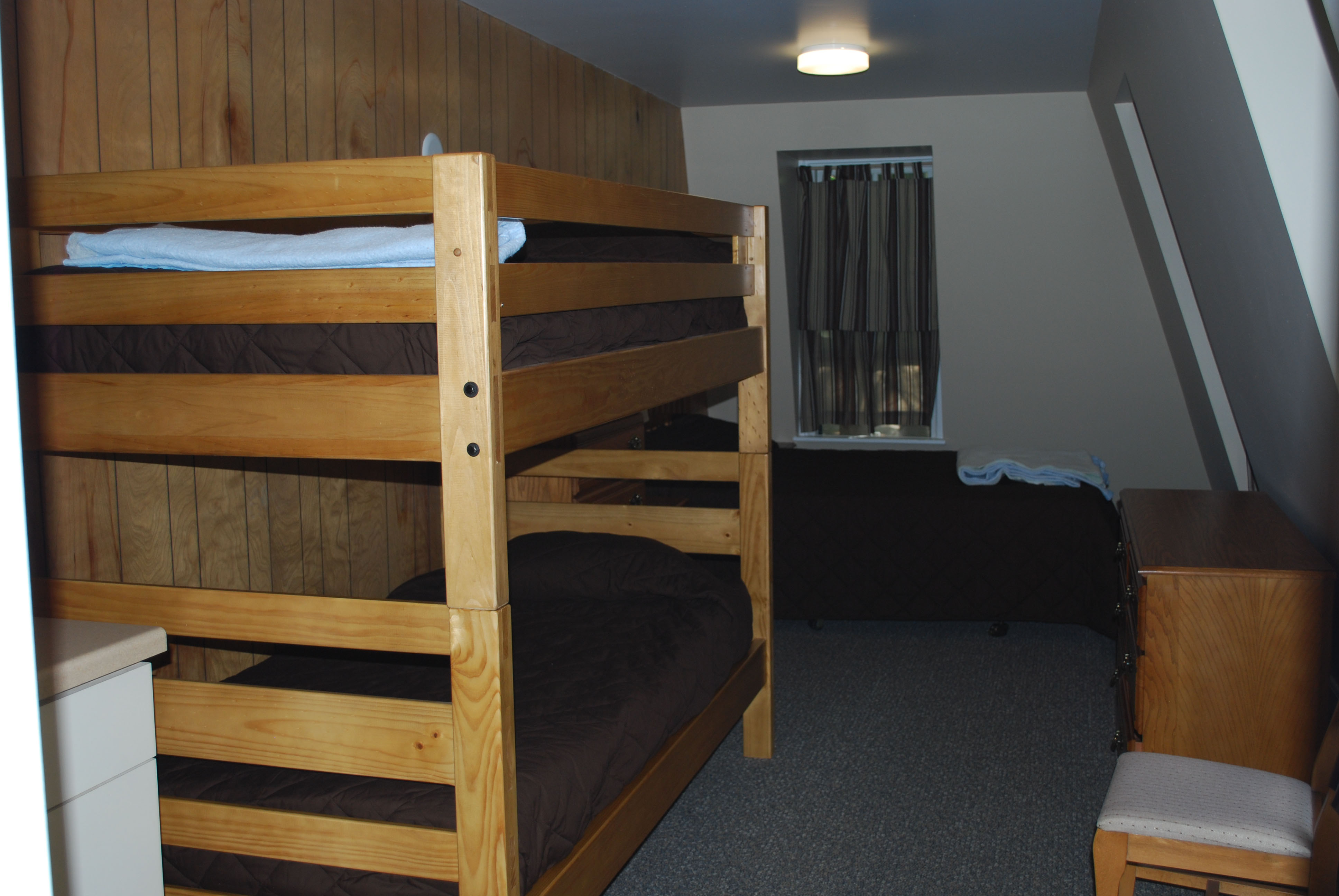 Inside of inn room with bunkbeds